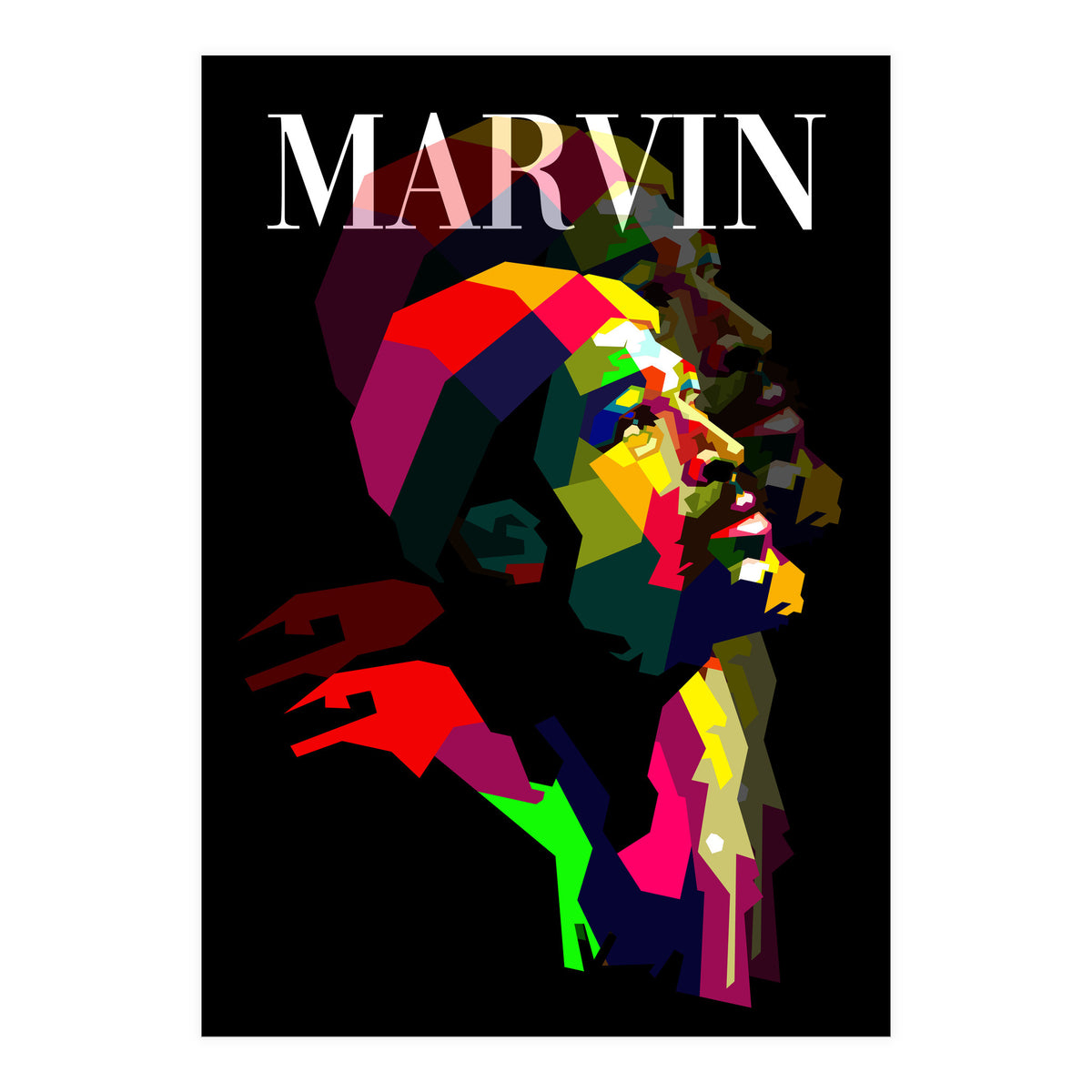 Marvin Gaye RNB Singer Pop Art WPAP (Print Only)