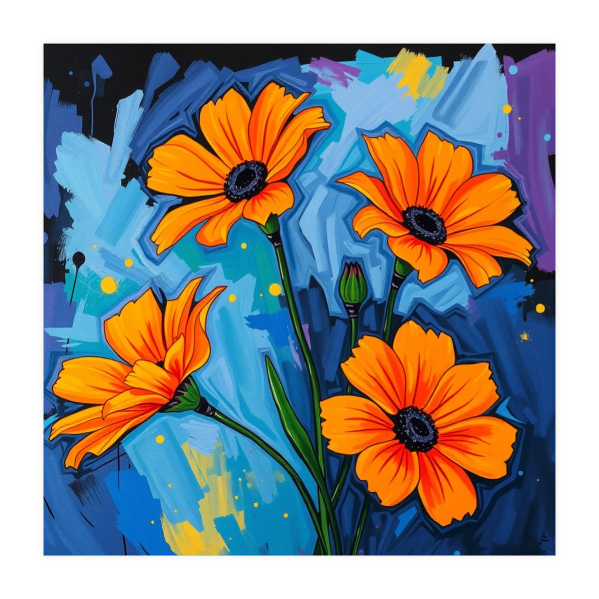 Orange Flowers (Print Only)