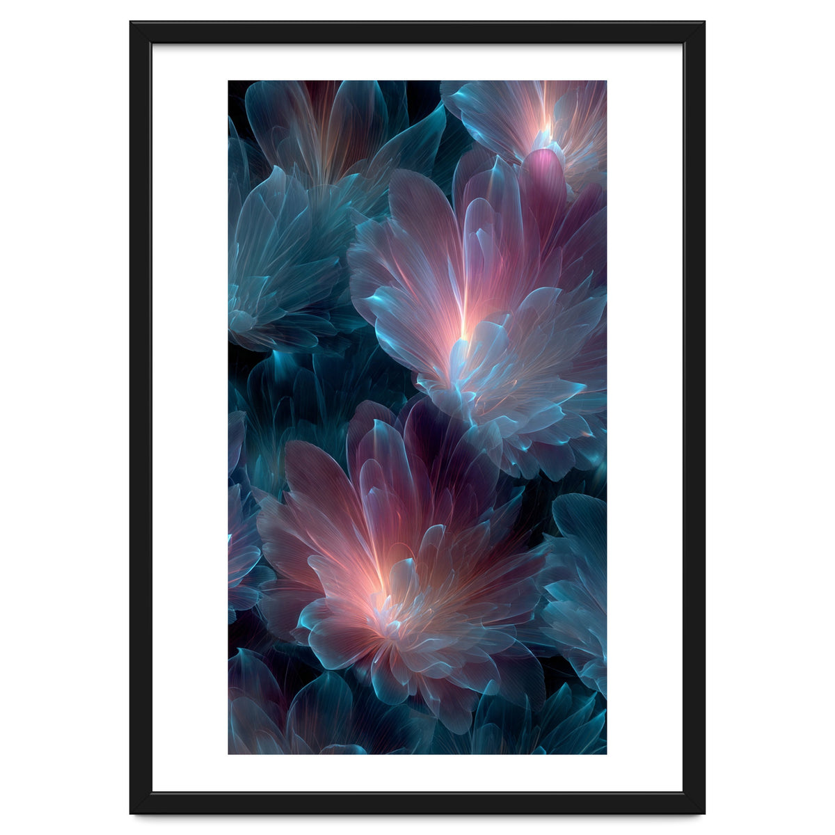 Luminous Bioluminescent Floral Abstract