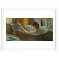 Woman in bath, sponging her leg. Pastel, 1883-84   19.7 x 41 cm.