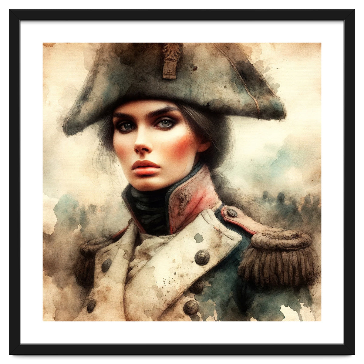 Napoleonic Officer Woman Portrait