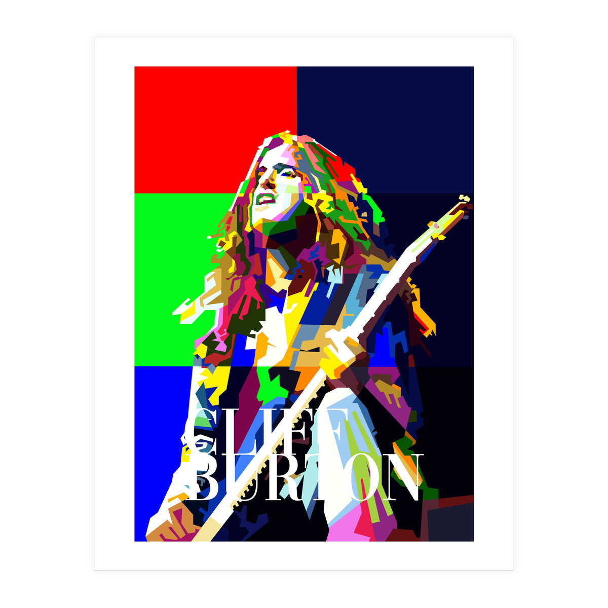 Cliff Burton Heavy Metal Bass Pop Art WPAP (Print Only)