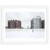 Walking with the dog on a snowy day thumbnail