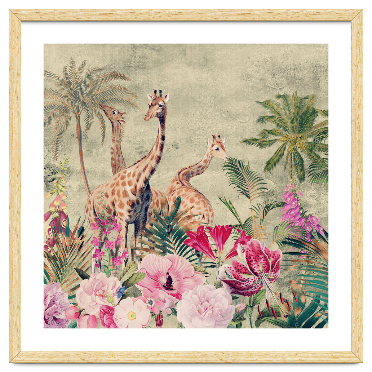 Exotic Vintage African Flower Safari