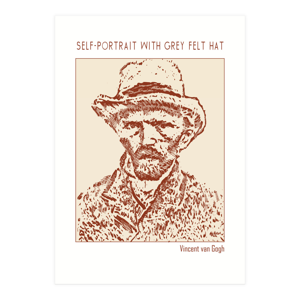 Self Portrait With Grey Felt Hat – Vincent Van Gogh (Print Only)