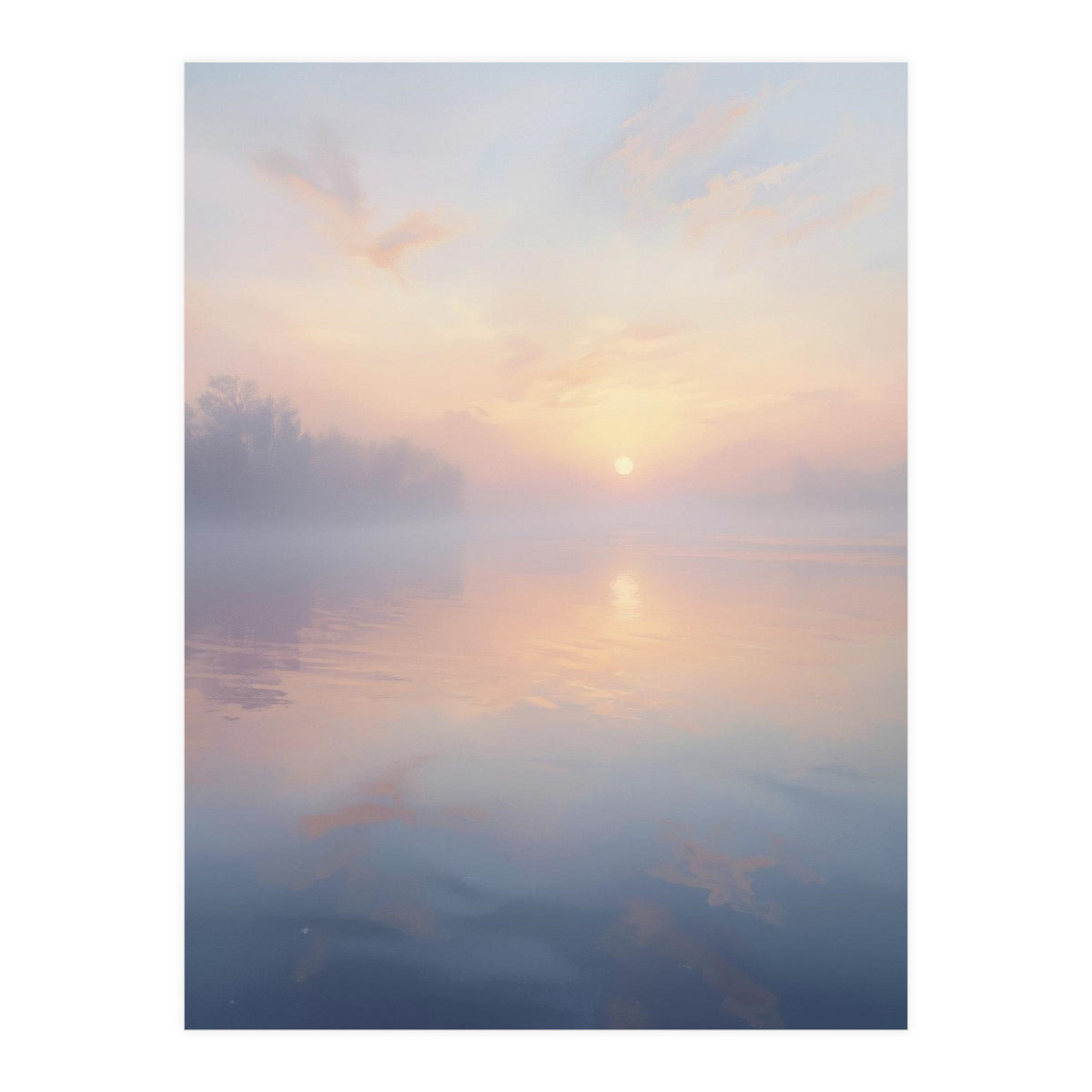 Ethereal Autumn Forest with Misty Sunlight Beams (Print Only)