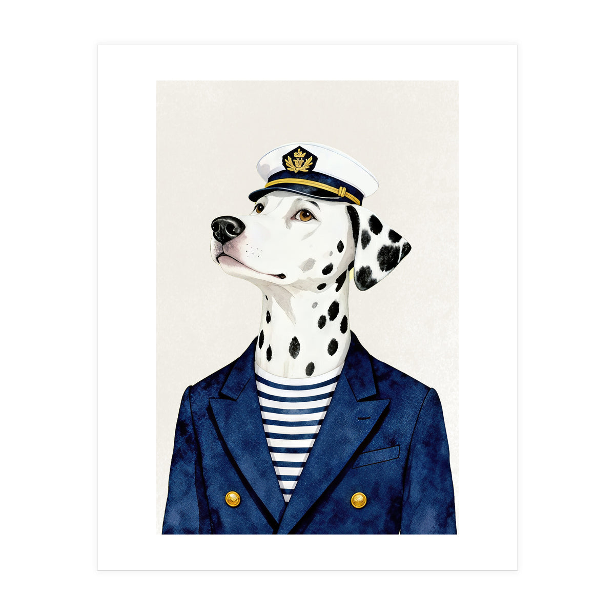 Dalmatian dog As captain (Print Only)