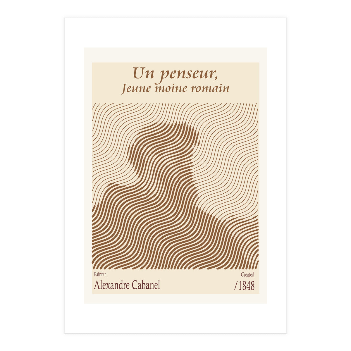 Un Penseur, Jeune Moine Romain – Alexandre Cabanel (1848) (Print Only)
