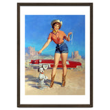 Pinup Cowgirl Showing A New Dog Trick thumbnail