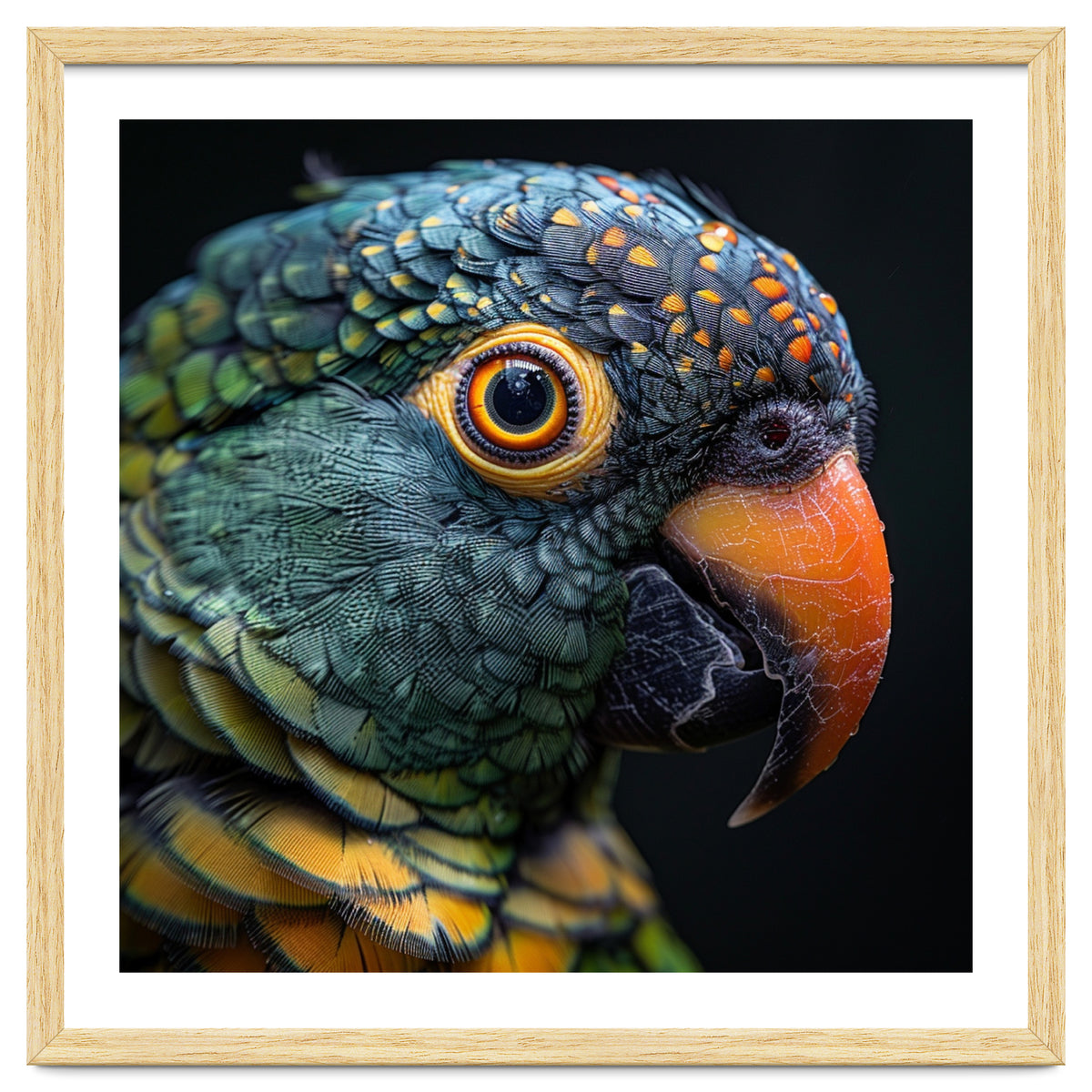 Close Up Of A Colorful Parrot's Face