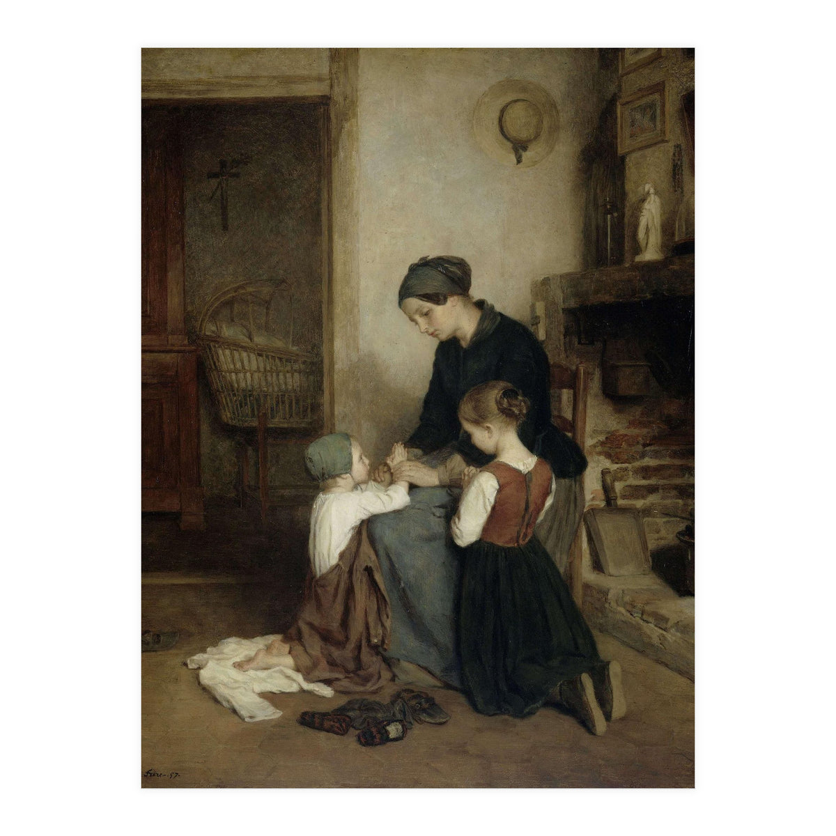 The Evening Prayer. Dating: 1857. Measurements: h 46.5 cm × w 38.5 cm; d 6.4 cm. (Print Only)