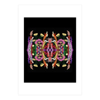 The Butterfly Effect Series 01, Paint Blot Mirror Colorful, Symmetrical Graphic, Eclectic Mandala (Print Only)