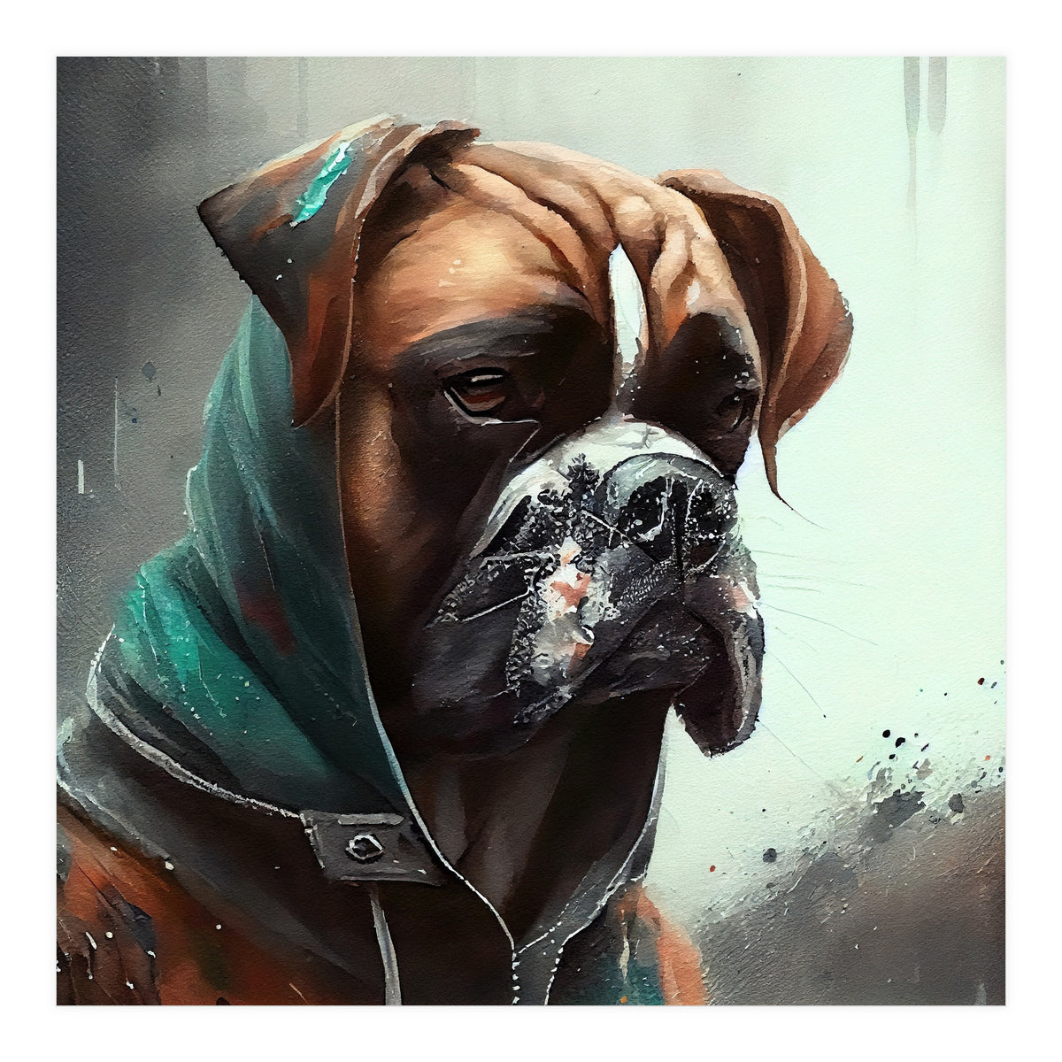 Watercolor Boxer Dog (Print Only)