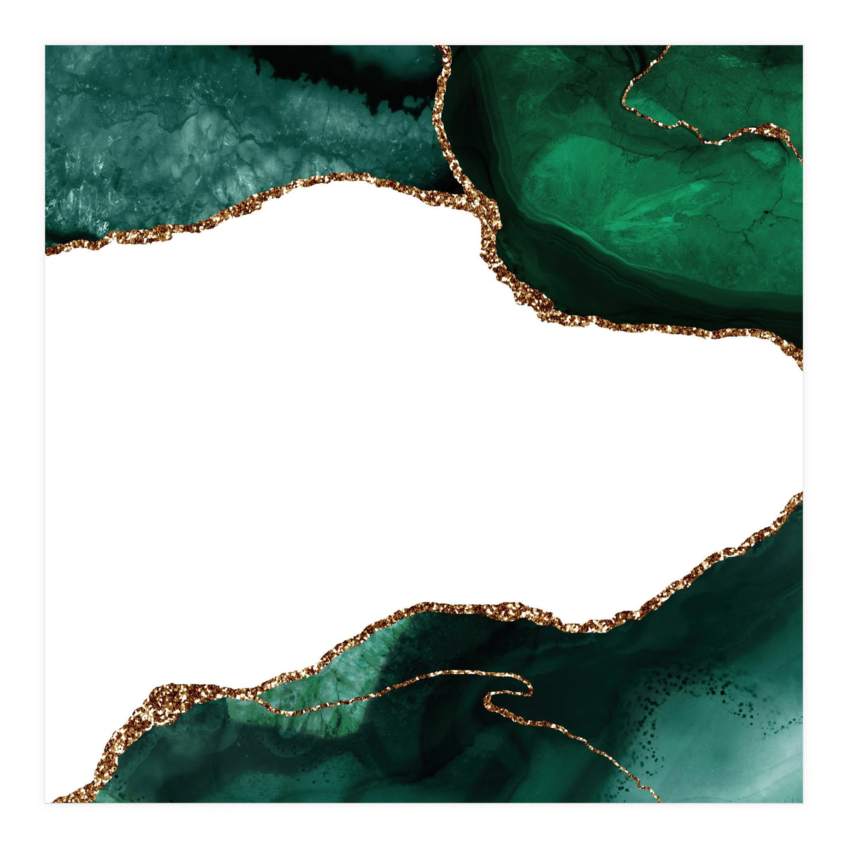 Emerald & Gold Agate Texture 11 (Print Only)