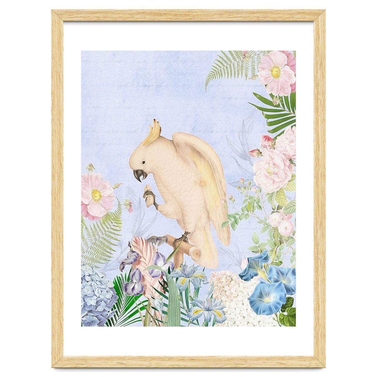 White Cockatoo In Flower Jungle