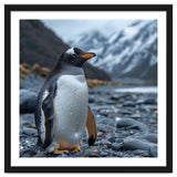 Gentoo Penguin Standing On A Rocky Shore thumbnail