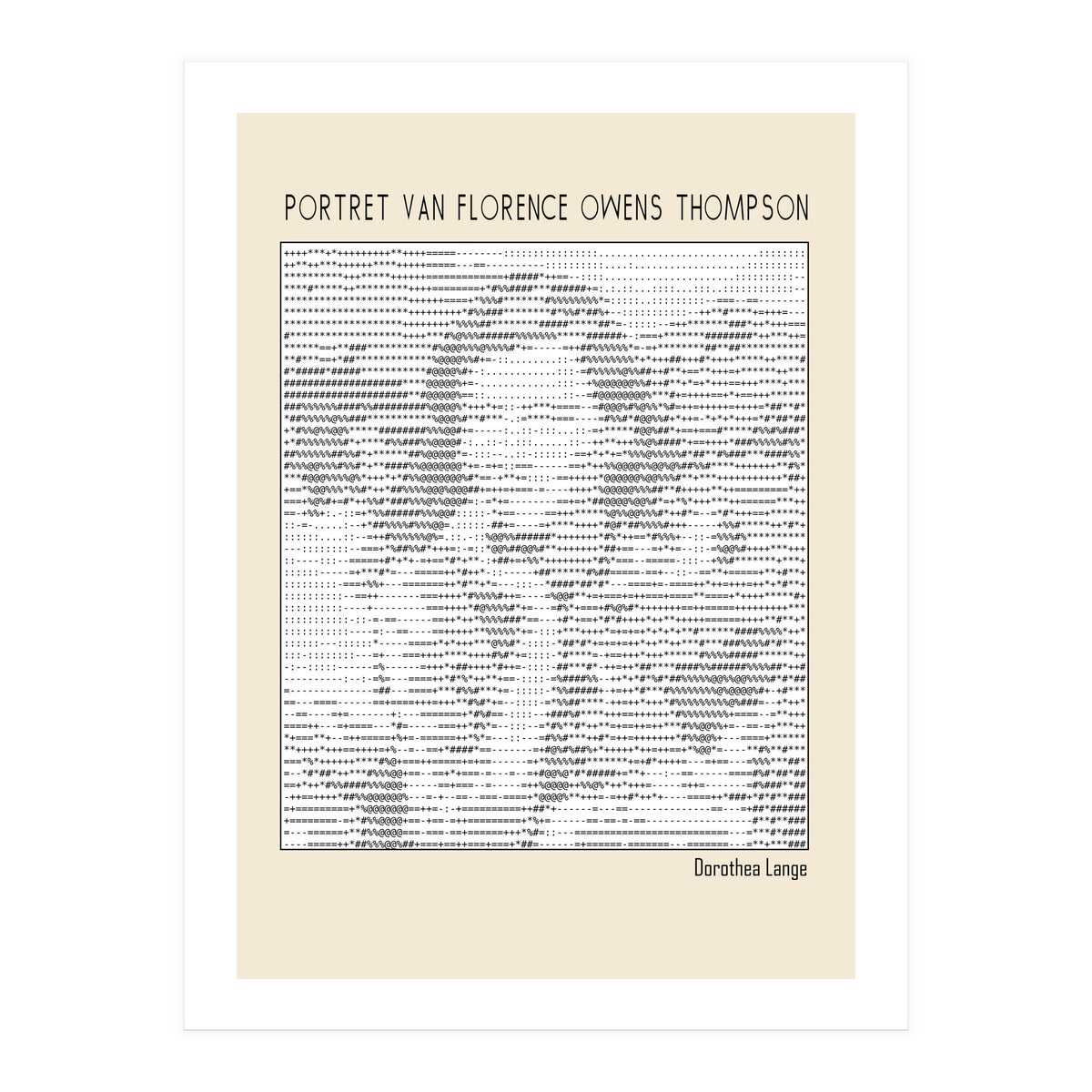 Portret Van Florence Owens Thompson (ascii Art) (Print Only)