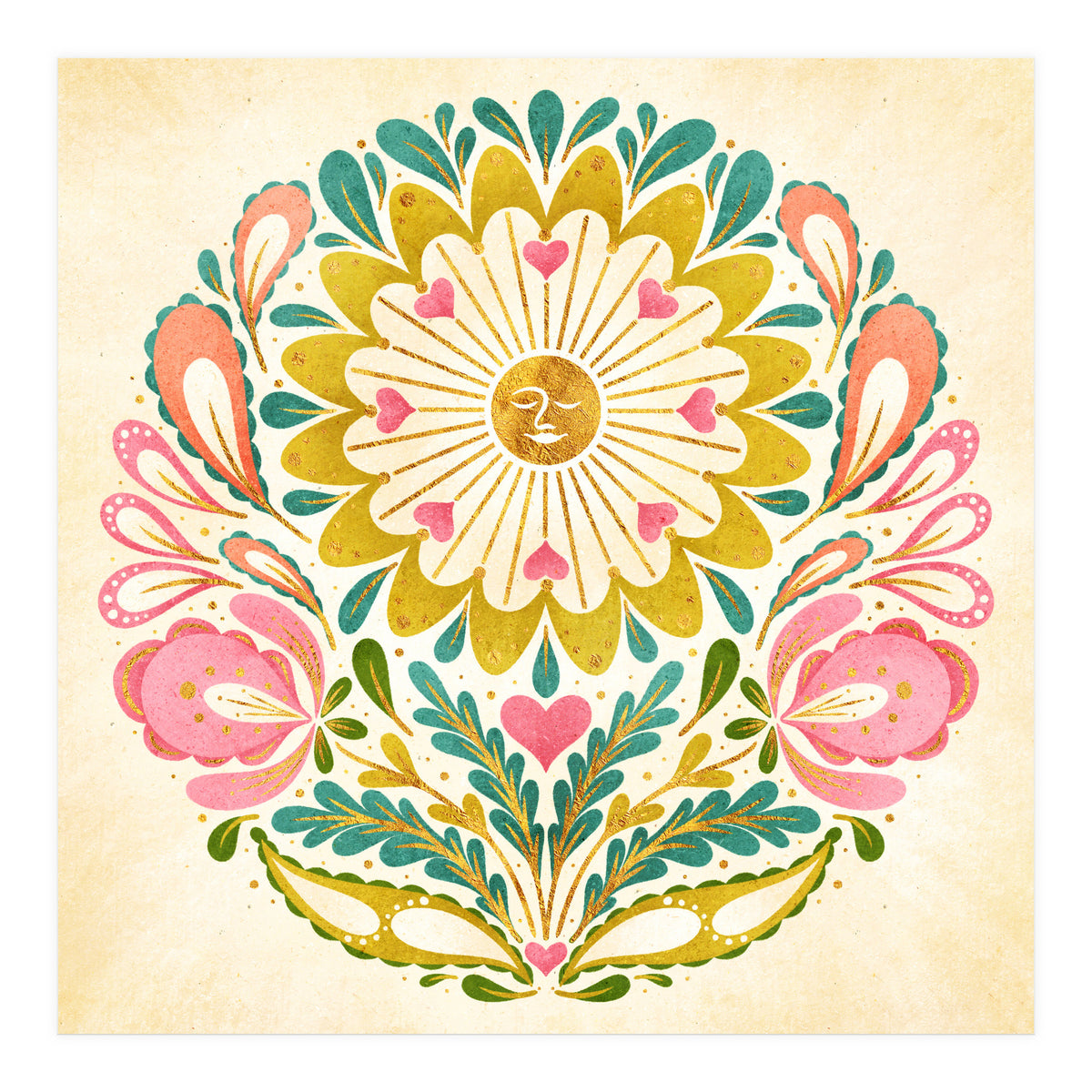 Solar Folk Art Mandala (Print Only)