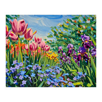 Vibrant Spring Meadow Oil Painting (Print Only)