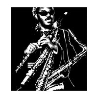 Rahsaan Roland Kirk American Jazz Multi-Instrumentalist in Grayscale (Print Only)