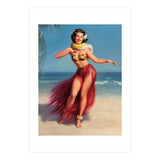 Pinup Girl In Hawaiian Costume (Print Only) thumbnail