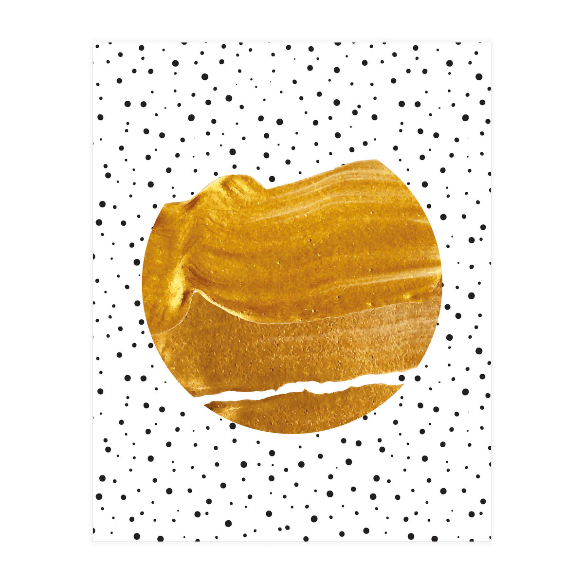 Stay Gold | Abstract Geometric Painting | Polka Dots Quirky Eclectic | Modern Boho Luxe (Print Only)