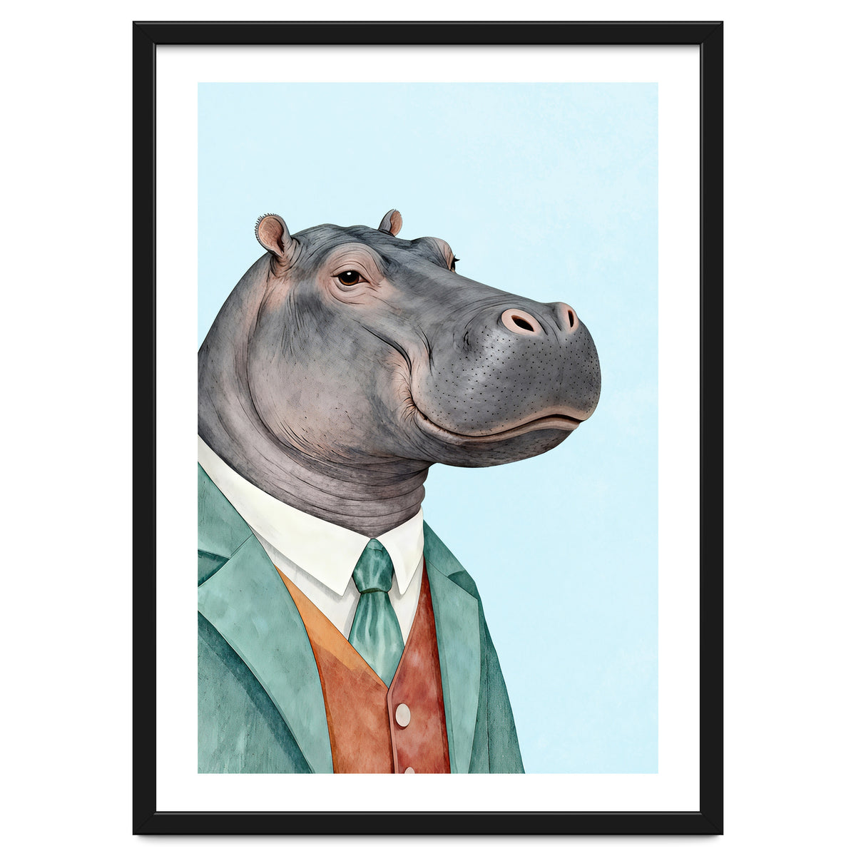 Hippopotamus in Suit