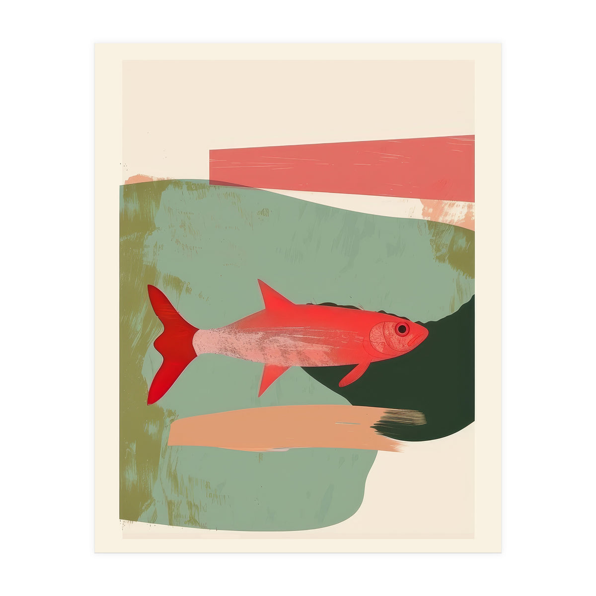 Red Fish Abstract (Print Only)