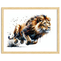 Dynamic Lion In Motion