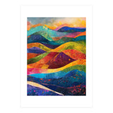 Vibrant Abstract Patchwork Landscape Art (Print Only) thumbnail