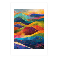 Vibrant Abstract Patchwork Landscape Art (Print Only)