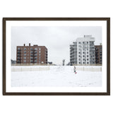 Walking with the dog on a snowy day thumbnail