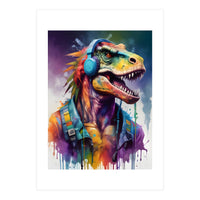 Tyrannosaurus In Headphones Music (Print Only)