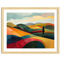 Abstract Tuscan Hills Landscape Painting