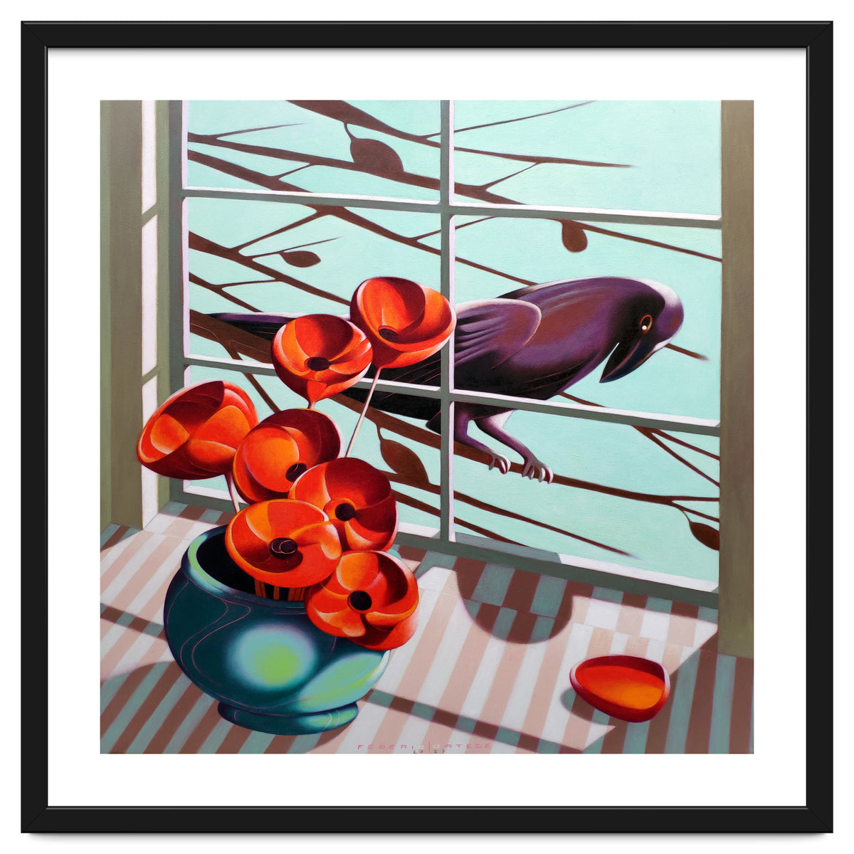 A crow outside the window