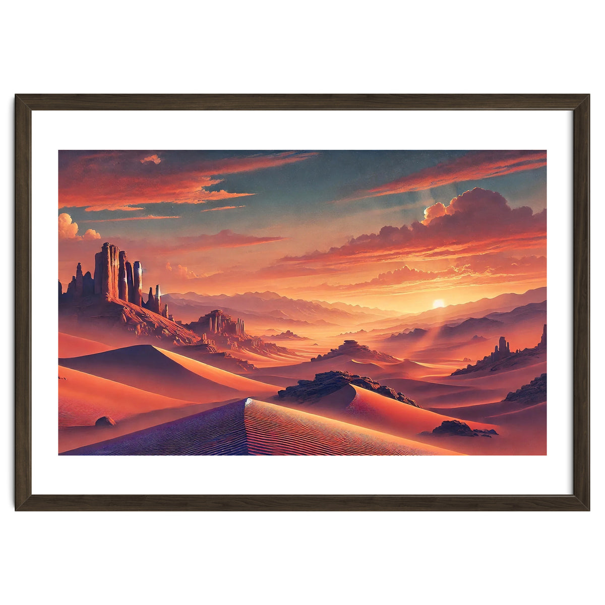 Vintage Chile, Atacama Desert Sunset Poster