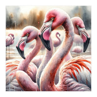Watercolor Flamingos (Print Only)