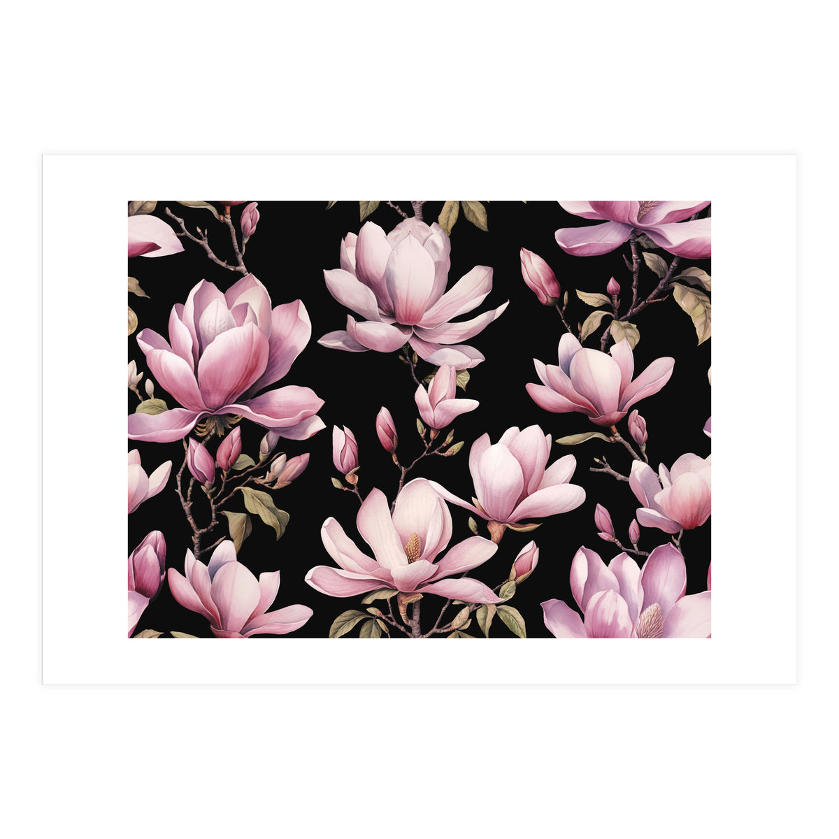 Magnolia Spring Romance Black (Print Only)