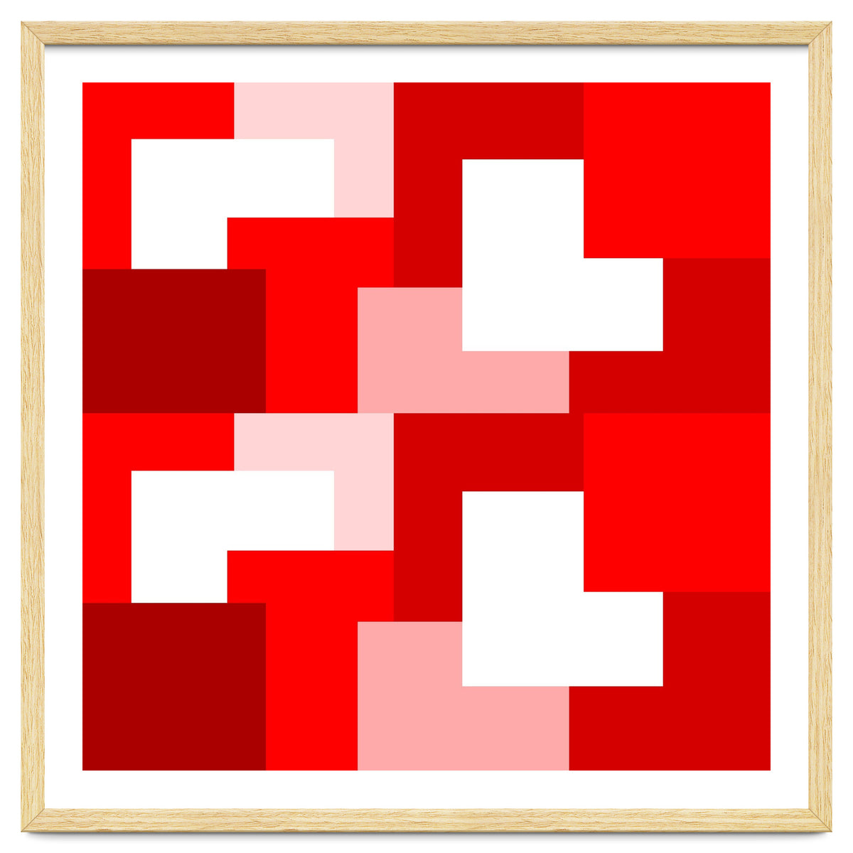 Red Abstract Square Tiles