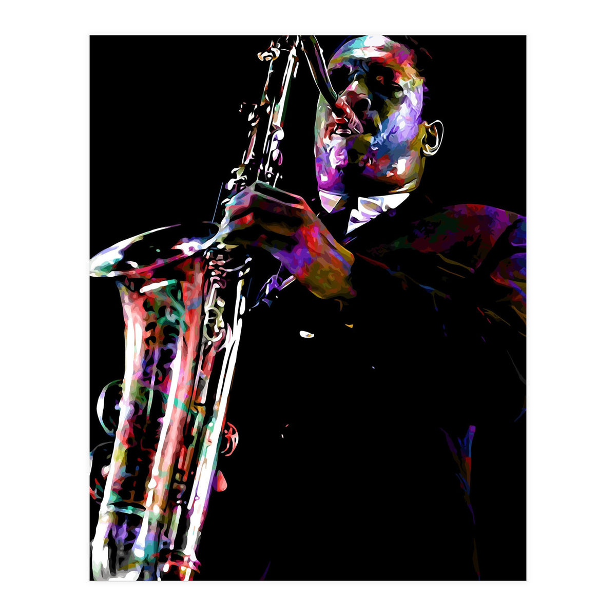 John Coltrane American Jazz Saxophonist Colorful (Print Only)