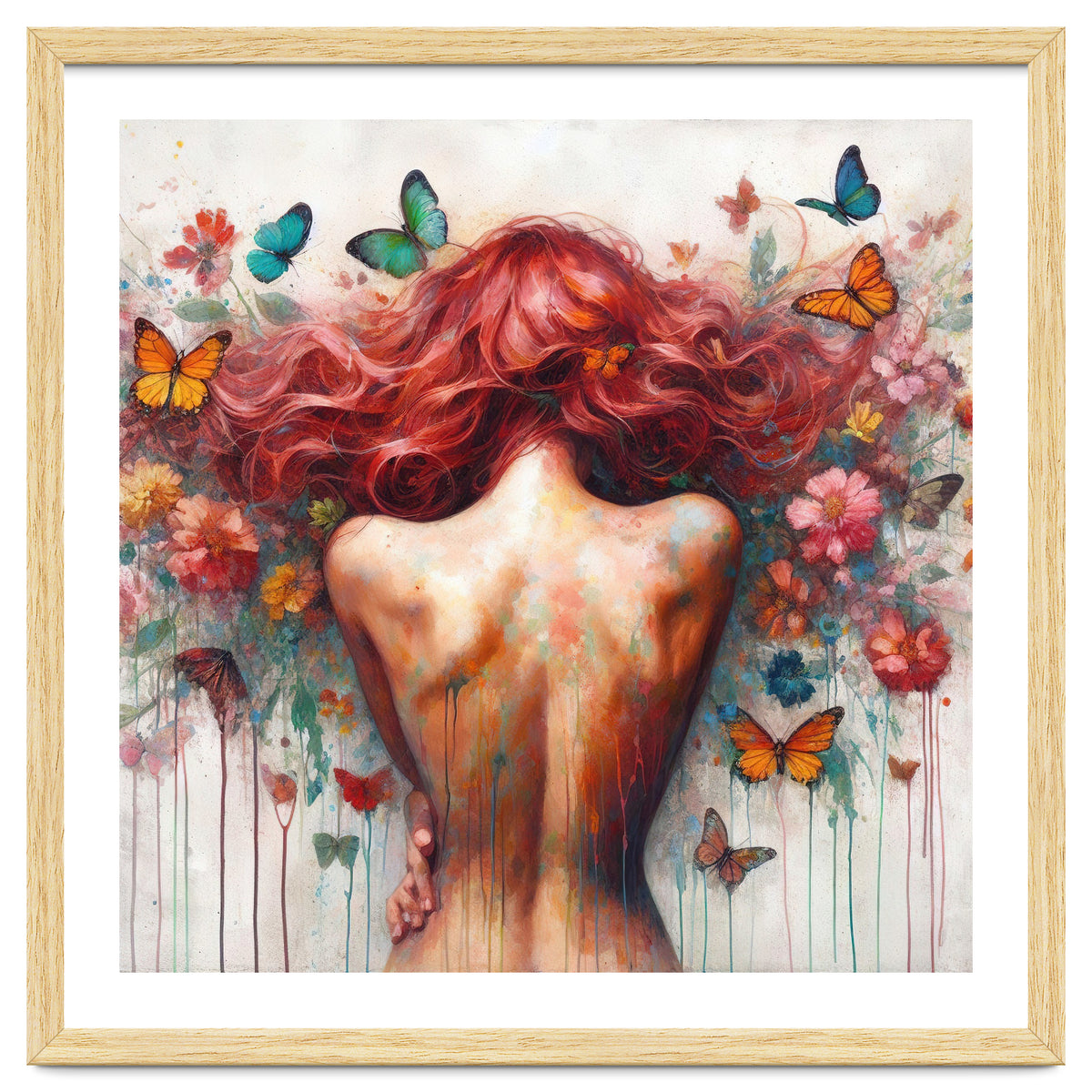 Wild Red Hair Butterfly Back