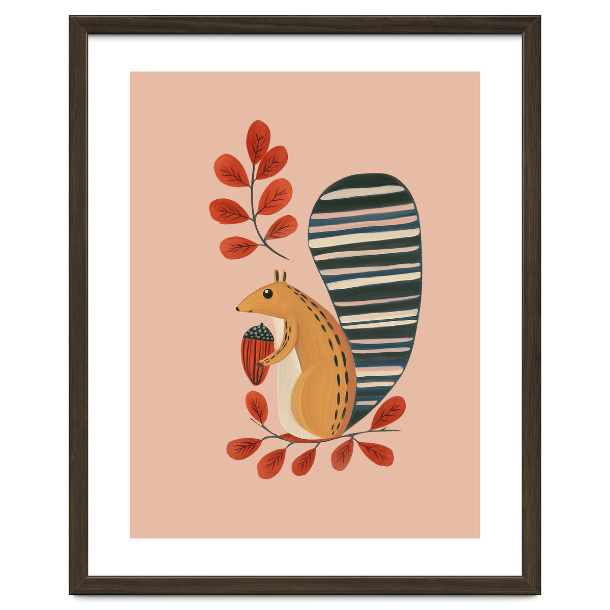 Squirrel In A Pink Autumn