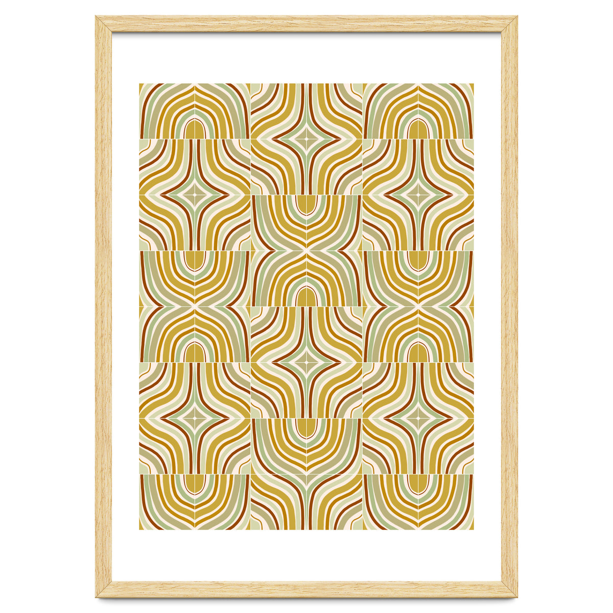 Ochre Retro Marbled Tiles