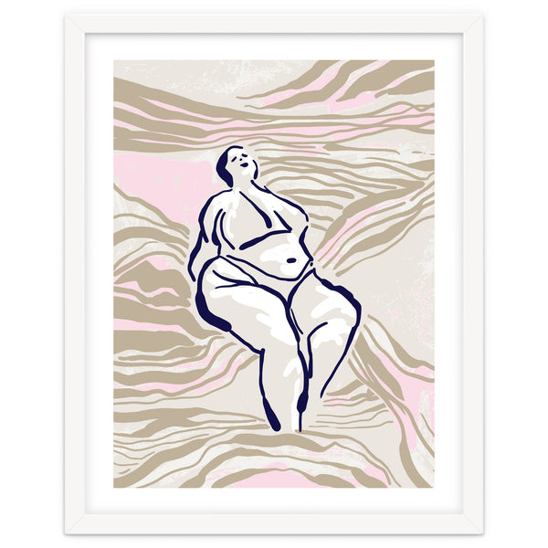 Follow the lines Serene woman in the water