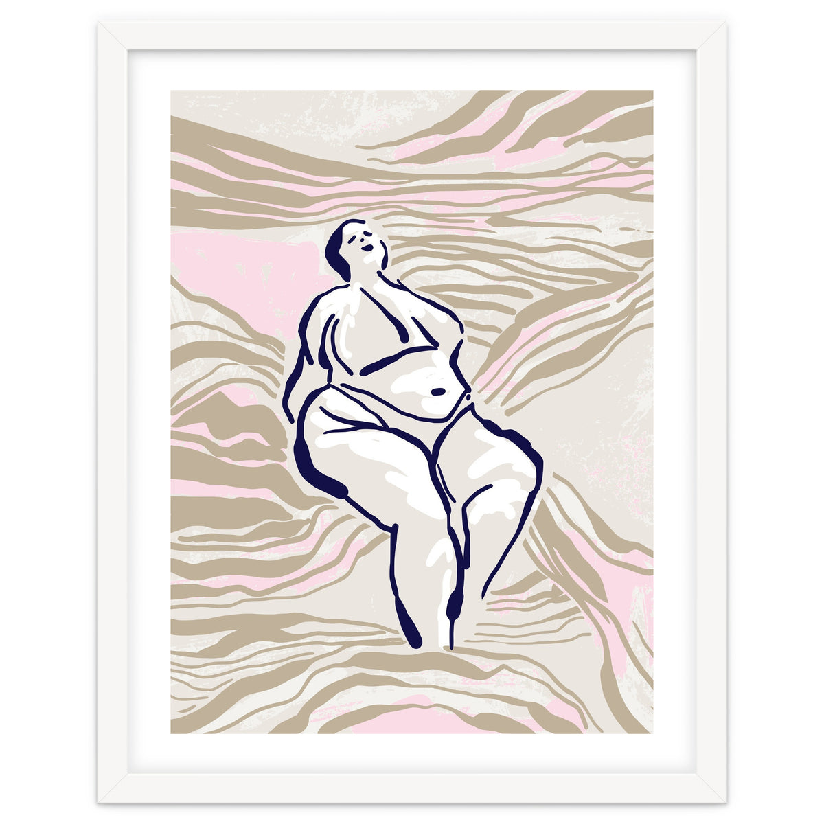 Follow the lines Serene woman in the water