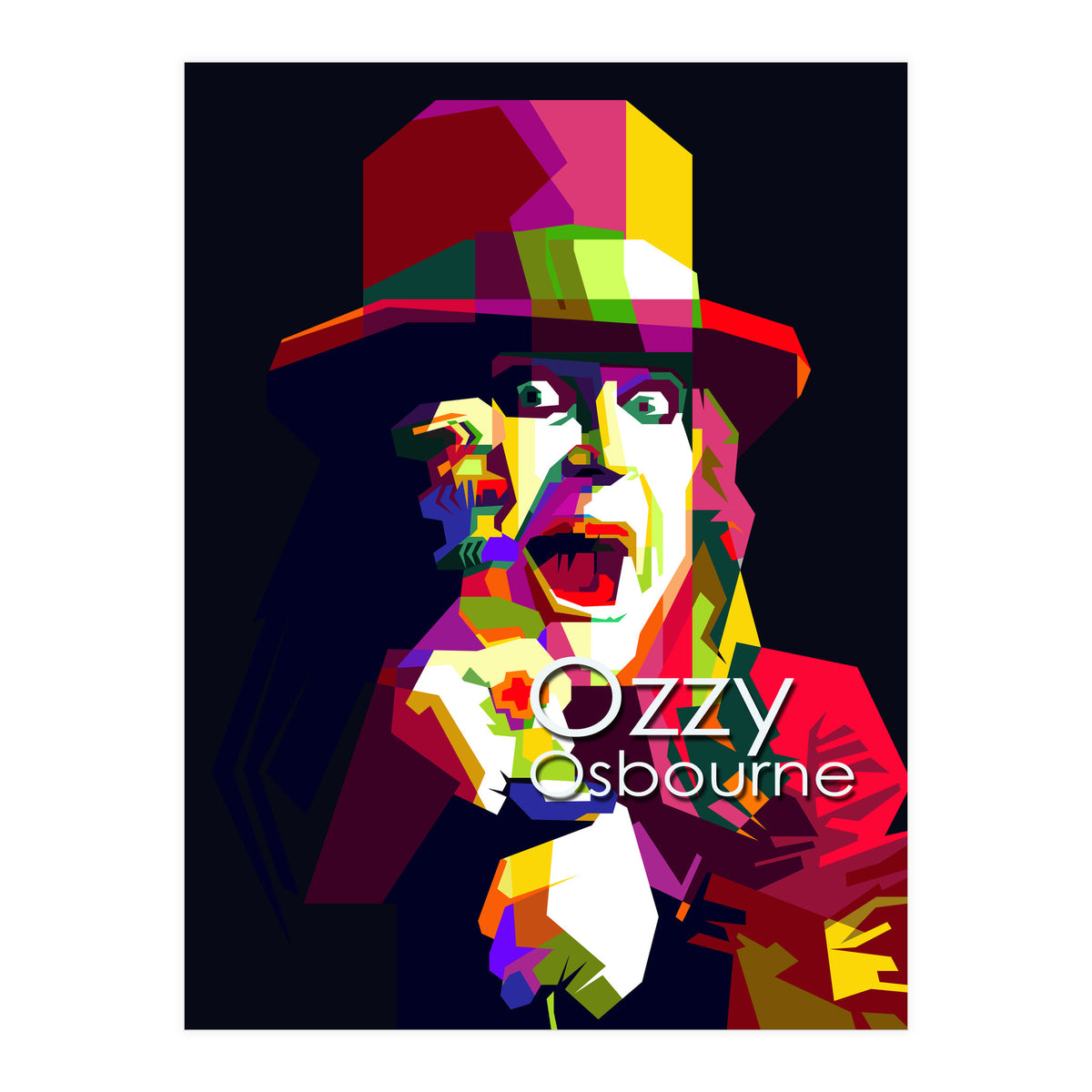 Ozzy Osbourne Metal Classic Rock Pop Art WPAP   	 (Print Only)