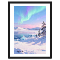 Northern Lights, Aurora Sky, Arctic Landscape, Aurora borealis, Snow Fall