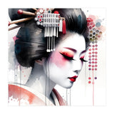 Crimson Kanzashi Modern Geisha (Print Only) thumbnail