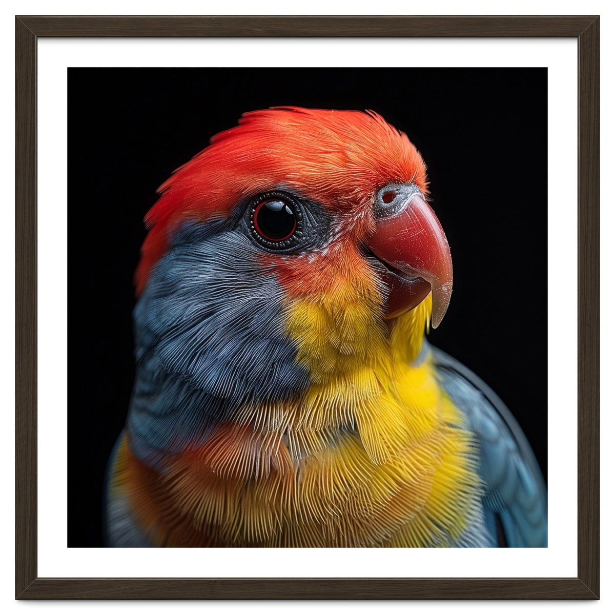 Close Up Colorful Parrot Portrait Vivid Plumage