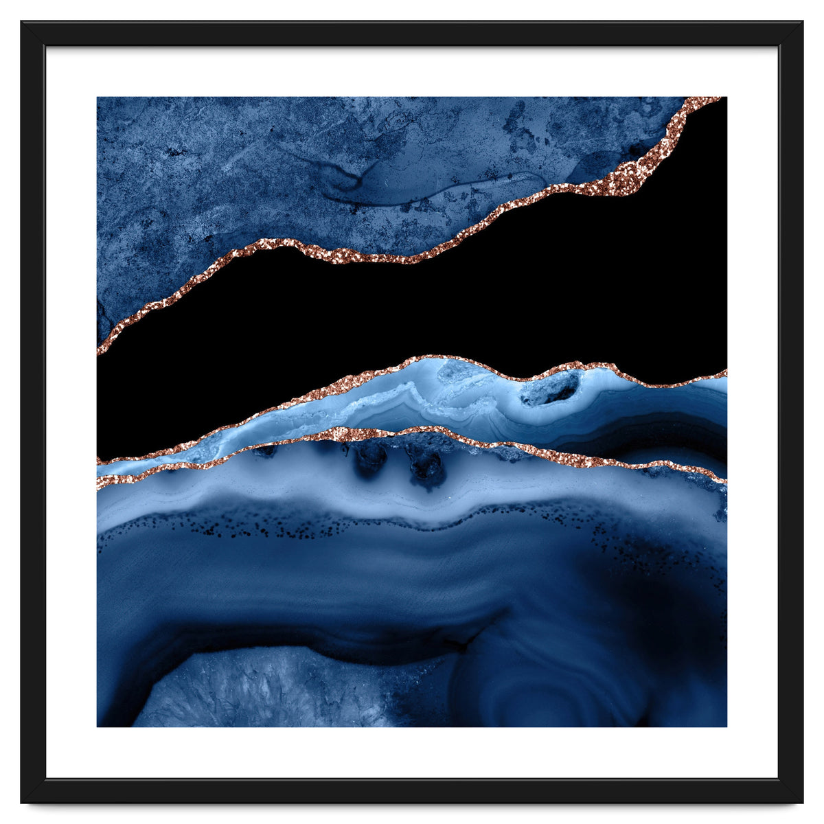 Navy & Rose Gold Agate Texture 13